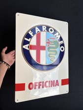 ALFA ROMÉO Officina 70’s . Ancienne Enseigne de Garage . Plastique Embossé 70x50