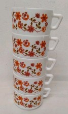Lot De 5 Tasses À Café Arcopal France Vintage ( Réf : CH28 )