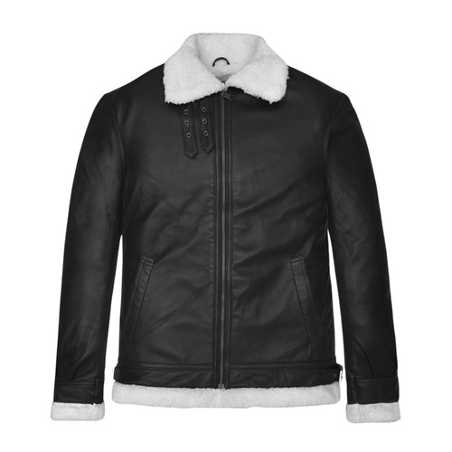 Mens black shearling - black,