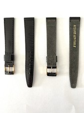 BRACELET MONTRE CUIR LÉZARD 16MM NOIR