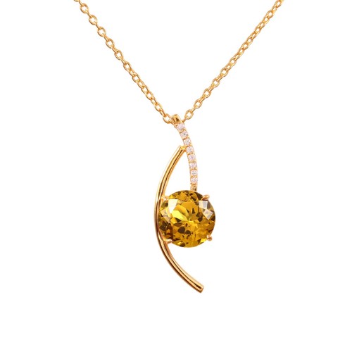 Pendentif saphir jaune plaqué - saphir,