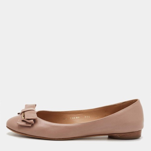 Ballerines cuir beige - en,