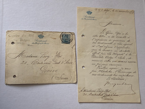 1917 lettre officielle reine - lettre,