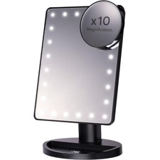 H&S Miroir Maquillage Lumineux avec LED - Miroir Coiffeuse et Lumiere Ajustable