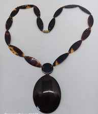Ancien collier en écaille de tortue Art Déco antique costume jewelry necklace