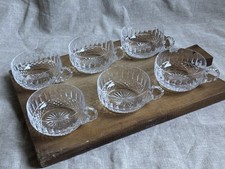 6 coupelles à anse en cristal