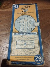 Carte MICHELIN 62 CHAUMONT STRASBOURG 1946 Guide Bibendum pneu 