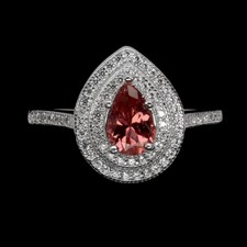 925 Bague en Argent Poire Rose