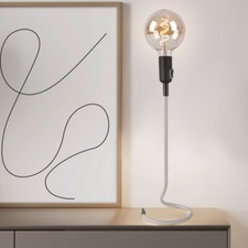 Rétro LED Lampe de Table la Vie Travail Chambre Récolte Spot Tissu Pied Blanc