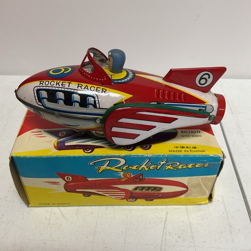 Vintage rocket racer tin - racer,