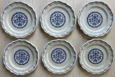 6 ASSIETTES D 23,5 cm FAIENCE DE GIEN MODELE ROUEN début XXème BLEU 1900