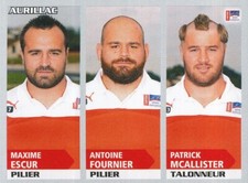 277 ESCUR FOURNIER MCALLISTER STADE AURILLACOIS PRO D2 STICKER PANINI RUGBY 2015