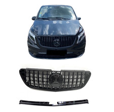 Calandre Mercedes Vito w447 2014 à 2024 full noir avec logo 3D