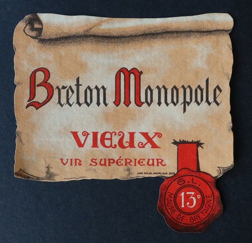 Ancienne étiquette vin breton - ancienne,
