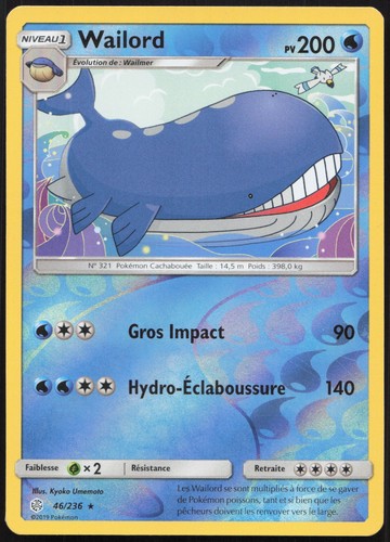Carte pokémon wailord - wailord, 46/236