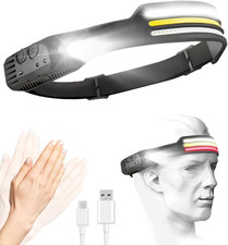 Lampe frontale LED zoom réglable rechargeable USB pêche randonnée lumière forte