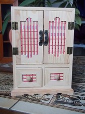 Penderie + 2 tiroirs Hauteur 21,5 cm pour poupée