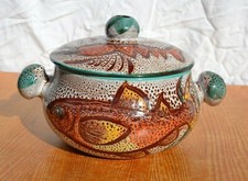 SOUPIÈRE VALLAURIS DECOR POISSONS circa 1970