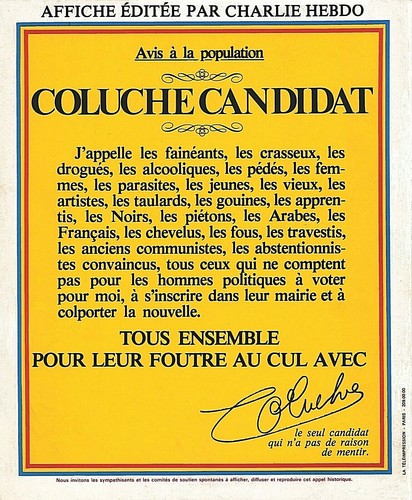 Affiche coluche - affiche,