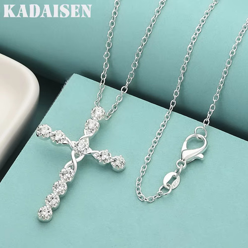 Collier pendentif croix argent - collier,