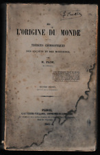 FAYE - SUR L'ORIGINE DU MONDE THEORIES COSMOGONIQUES - LIVRE ANCIEN RELIGION