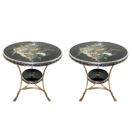 Pair antique black marble - pair,