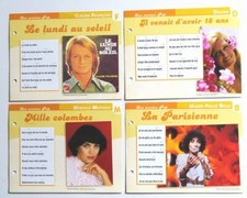 4 Fiches Chansons CLAUDE FRANCOIS DALIDA MATHIEU BELLE Not partition sheet music