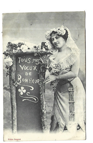 Carte fantaisie femme bergeret - fantaisie,