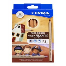 LYRA Etui de 12 crayons de couleur Skin Tones Géants couleurs de peaux