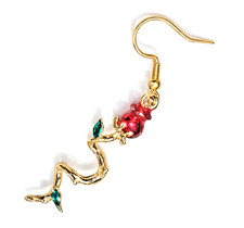 Boucles serpent doré & rose