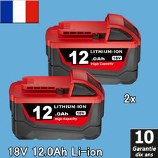 2Pack Pour batterie Milwaukee M18 18V XC 12Ah Li-Ion M18B6 48-11-1860 48-11-1852