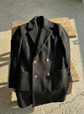 Manteau caban laine noir