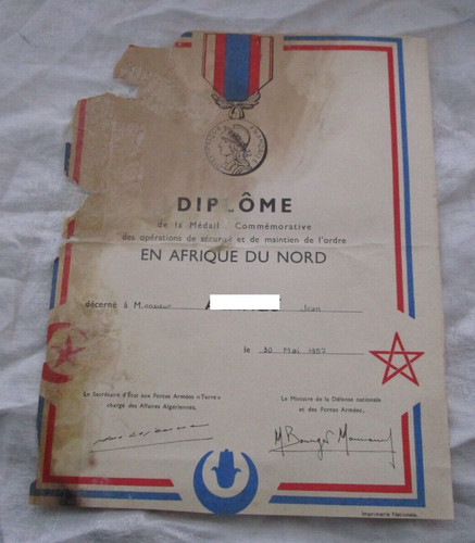 Diplome militaria medaille - diplome,