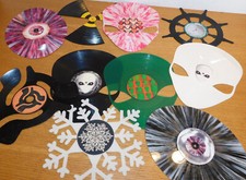 LOT 10 LP DISQUE DECOUPE DJ DESIGN trance electro DECORATION de MUSIQUE MUSICIEN