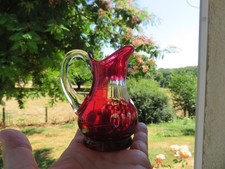 ancien petit pichet en cristal 2 couleurs