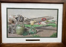 ancuenne aquarelle aviation ww1 militaria avion guerre
