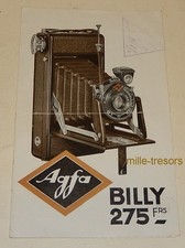 Dépliant AGFA Billy Objectif Anastigmat AGFA F:8.8 gainé noir havane bleu gris