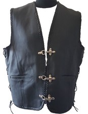 Arrow Cruiser Gilet En Cuir Noir Taille: XXL Pour Hommes Veste De Moto Biker