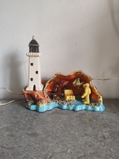 Lampe d'ambiance en céramique de Vallauris, Phare Poisson années 60. Vintage 