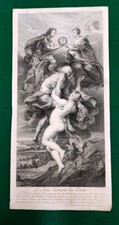 GCO55-ESTAMPE ORIGINALE-P.RUBENS- J. NATTIER-LE TEMPS DECOUVRE LA VÉRITÉ