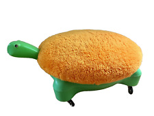 Grande tortue vintage à roulettes Clairbois 60s 70s moumoute orange pop 48 cm