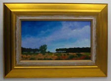 paysage  huile  "LANDES SIMPLES"   ARTISTE réf drouot artprice akoun