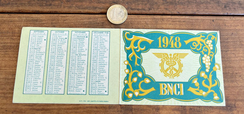 Calendrier n89 bnci - calendrier, 1948