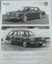 Photo presse CHRYSLER - PLYMOUTH LEBARON de 1980