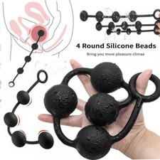 Plug Bijou Intime Pénétration Silicone Extenseur Avec Des Perles BDSM Soumission