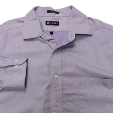 Chemise CHAPS violet lila uni manches longues taille XL / XXL #208e