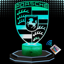 Lampe de chevet 3D LED Voiture Porsche - 16 couleurs - idée cadeau