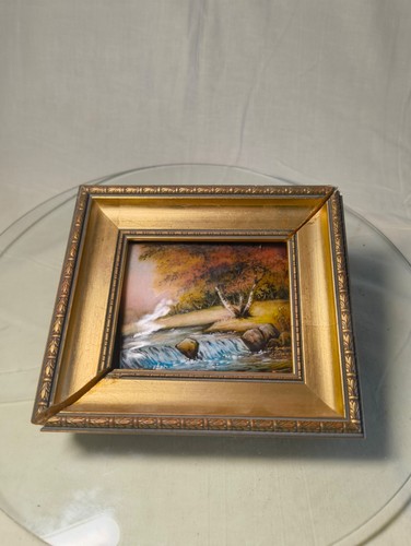 Ancien petit tableau émail - , de