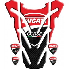 Protège-réservoir pour DUCATI monster rouge/carbone "top wings"  + 4 stickers