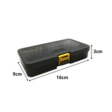 Boîte à Leurres de Pêche Gris avec Compartiments Amovibles et Fermeture Anti